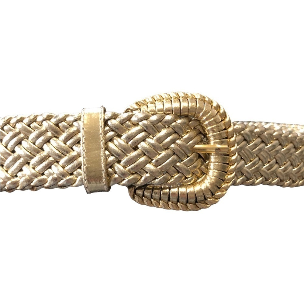Metallic Gold Woven Belt - Size: XL